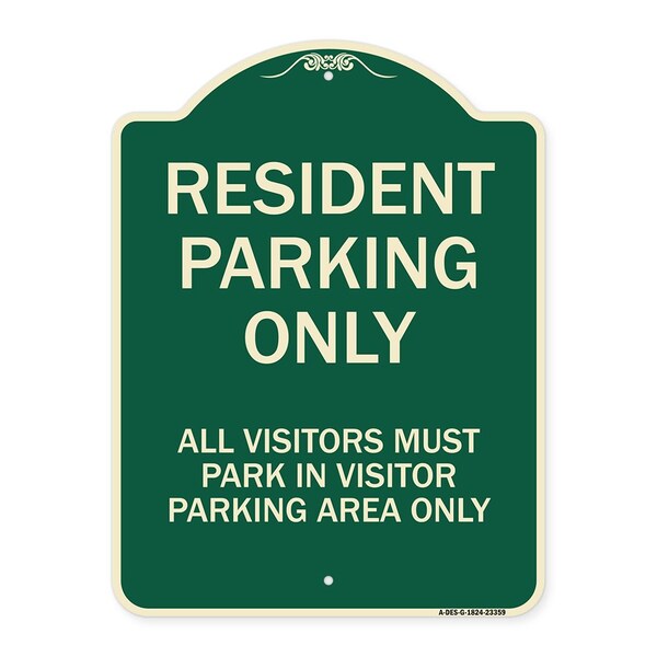Parking Resident Parking Only All Visitors Must Park in Visitor Parking Area Only, G-1824-23359